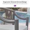 PURPLE LEAF Outdoor Bar Stools Set of 2 Patio Wicker Modern High Bar Chairs Metal Cushioned Barstools with Backs and Ergonomic Armrest - 4 of 4