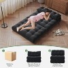 Folding Sofa Bed, Corduroy Floor Folding Couch with Pillow, Futon Convertible Sleeper Chair Foldable Mattress, Back Support - 4 of 4