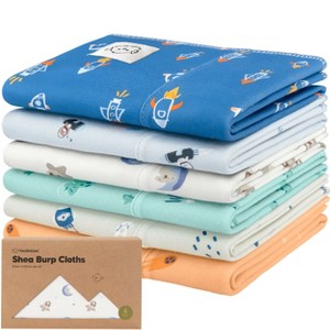 6pk Shea Baby Burp Cloths for Baby Boys and Girls, Organic Burping Cloths for Babies, Newborn - 1 of 4
