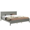 NicBex Modern White/Gray Platform Bed Frame with Headboard,Solid Wood Full/Queen/King Bed Frame with Slat Support,No Box Spring Required,Easy Assembly - 3 of 4