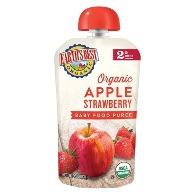 Earth's Best Organic Stage 2 Apple Strawberry Baby Food 4oz