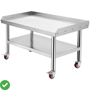 Equipment Grill Stand Table | Stainless Steel 36"x30"x24" | 1000 lbs Top Shelf 220 lbs Bottom Shelf - 1 of 4