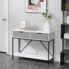 HOMCOM Modern Console Table with 2 Drawers and Open Shelf, Sofa Table for Entryway, Living Room and Hallway, White - 2 of 4