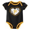 MLB Pittsburgh Pirates Infant Girls' 3pk Bodysuit - 4 of 4