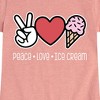Girls' - Instant Message - Peace Love Ice Cream Fitted Short Sleeve Graphic T-Shirt - 2 of 4