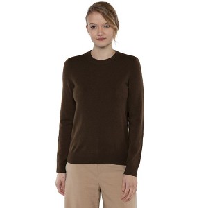 JENNIE LIU Women's 100% Pure Cashmere Long Sleeve Crew Neck Pullover Sweater - 1 of 3