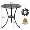 24" Outdoor Patio Bistro Table, Cast Aluminum Outdoor Cafe Table with 2 inch Umbrella Hole for Porch,Backyard,Garden, Tulip Pattern - 3 of 4