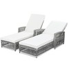 Merax 2-Piece Outdoor Wicker Lounge Chairs with Adjustable Recliners & Soft Cushions - 2 of 4