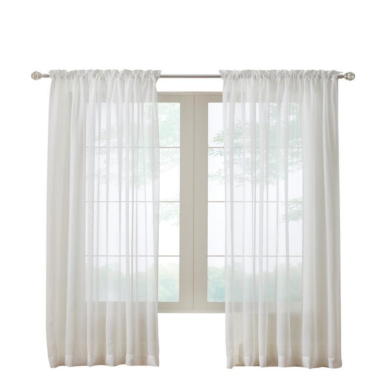 Habitat Rhapsody Voile Sheer Rod Pocket Light Filtering style Allows Natural Light Flow Curtain Panel Shell, 2 of 5