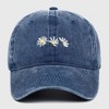 Anna-Kaci Women's Vintage - Washed Baseball Cap with Daisy Embroidery - 2 of 4