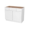 HOMLUX Easy-DIY 2-Drawer Ready to Assemble Bath Vanity Cabinet without Top in Shaker White - 3 of 4