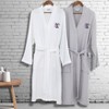 Linum Home Textiles 100% Turkish Cotton Unisex Smyrna Hotel/Spa Embroidered Robes - Hat-Broom-Legs - 3 of 4