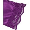 PiccoCasa Silk Satin Bath Women Lady Lingerie Sleepwear Robes Purple - 2 of 4