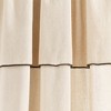 Modern Faux Linen Embroidered Edge With Attached Valance Window Curtain Panels Dark Linen 52X84 Set - 4 of 4