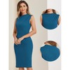 Allegra K Women's Stand Collar Sleeveless Knee Length Business Sheath Dress - 2 of 4