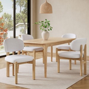 Christopher Knight Home Elias Scandinavian Modern Rubber Wood Dining Chairs with Upholstered Seat - 1 of 4
