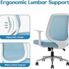 Infurnic Task and Office Chairs, Desk Chair with Armrest, Comfy Computer Desk Chair for Home and Office, Blue, 26"*27"*37" - 3 of 4