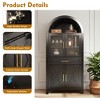 Bella Depot Farmhouse 71" Tall Arched Kitchen Pantry Cabinet with Glass Door, Adjustable Shelves for Kitchen Dining Room, Living Room - 4 of 4