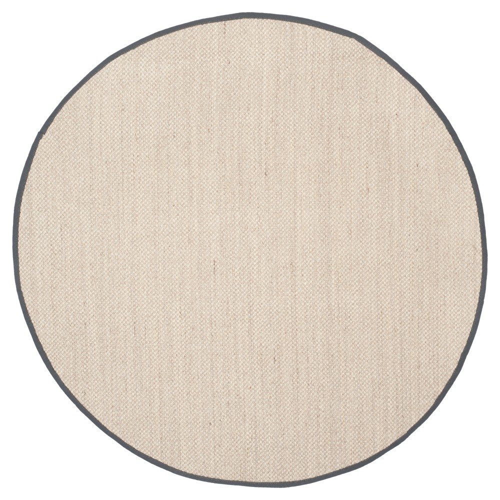 Natural Fiber Rug - Marble/Dark Gray - (6'x6' Round) - Safavieh