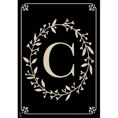 Classic Black and Beige Monogram House Flag, 40" x 28"