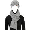 Wrapables Winter Warm Chunky Cable Knit Infinity Scarf and Beanie Set, Light Gray - 4 of 4
