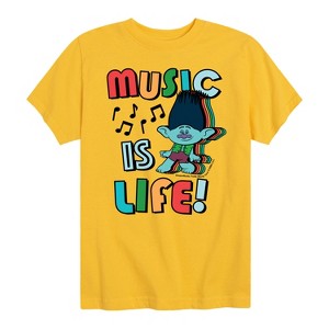 Boys' - Trolls - Branch Music Is Life Short Sleeve Graphic T-Shirt - 1 of 4