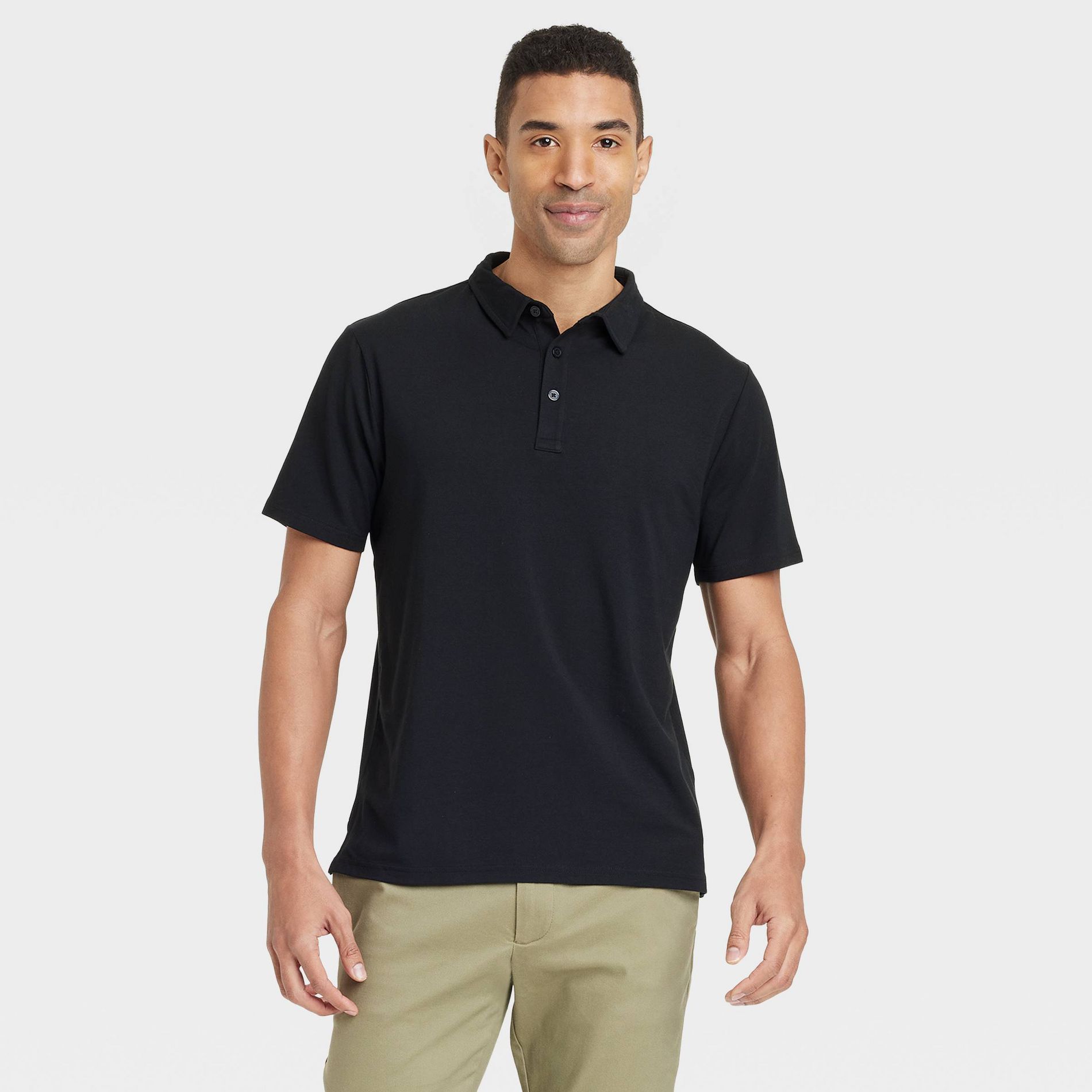 Men's Big & Tall Comfort Wear Polo Shirt - Goodfellow & Co™ Black