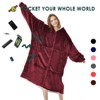 Inhand Oversized Wearable Blanket Hoodie, Long Hooded Blanket for Girls, Cozy Flannel Sweatshirt Blanket with Giant Pocket and Zipper - 4 of 4