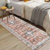 Washable Indoor Vintage Floral Print Living Room Bedroom Area Rugs, Low Pile Non Slip Floor Carpet for Dining Room Home - 3 of 4