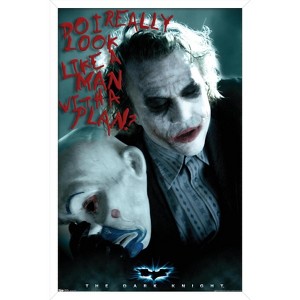 Trends International DC Comics - The Dark Knight - The Joker - Man With A Plan Framed Wall Poster Prints - 1 of 4