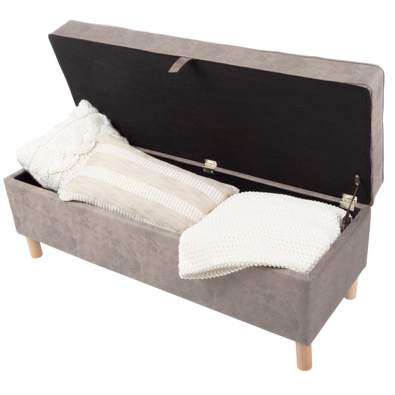 Lavish Home Upholstered Storage Ottoman with Lift Top, 3 of 9