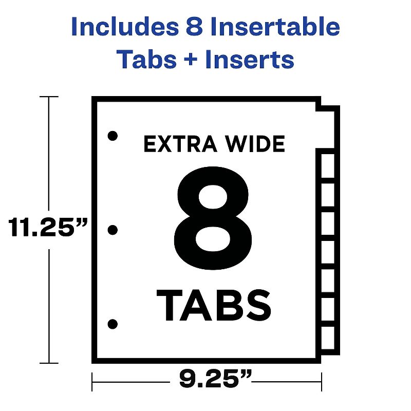 Avery Big Tab Insertable Plastic Dividers 8-Tab Two Tone Set (11983) 710147, 3 of 9