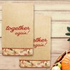 Linum Home Textiles THANKSGIVING TOGETHER AGAIN - Embroidered Luxury 100% Turkish Cotton Hand Towels - 2 of 3
