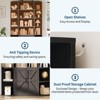 75" Tall Bookcase with Cabinet, 6 Tier Wooden Open Bookcase with Adjustable Shelf, Standing Display Storage Shelf for Home Office Living Room - 4 of 4