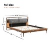 CAVINAS LED Bed Frame with 2 Night Lights,PU Leather Upholstered Platform Bed with Ergonomic Cushioned Headboard for Bedroom,Brown+Gray - 4 of 4