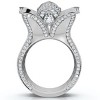 Pompeii3 Certified 4 3/8 Ct Floral Halo Diamond Engagement Ring 14k Gold or Pt Lab Created - 2 of 4