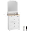 White Drawer Dresser with Mirror - Charge Station and LED Strip, 4 Drawer Cabinet with Cristal Knobs, Modern Makeup Vanity Table for Bedroom - 2 of 4