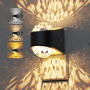 YANSUN 2W Plug-In Light-Control Night Light with Up-and-Down Projection and Diamond Lens - 1 of 4