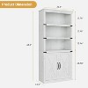 70"H 5-Tier Farmhouse Bookcase with Barn Doors, Adjustable Shelves Wooden Storage Cabinet for Living Room Office Bedroom - 3 of 4