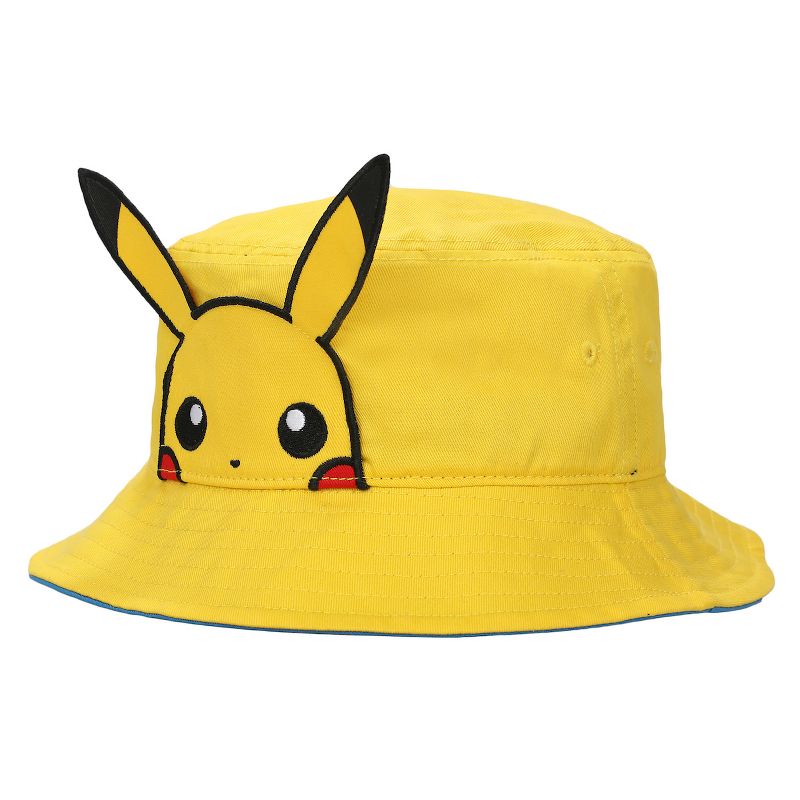 Pokemon Pikachu Big Face Unisex Adult Bucket Hat With 3D Plush, 2 of 7