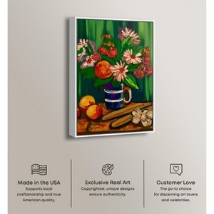 Art Remedy Floral Vase and Fruits Vase Paintings Framed - 1 of 4