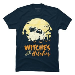 Men's Design By Humans Halloween Camping Witches Hitches Funny By RedBirdLS T-Shirt - 1 of 4