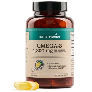 NatureWise Ultra Omega 3 Fish Oil 2200 mg – 1300 mg Omega-3 - Triglyceride Form - Wild-Caught Fish Oil + EPA & DHA - 1 of 4