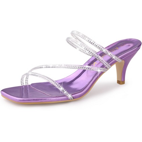 Purple hot sale rhinestone sandals