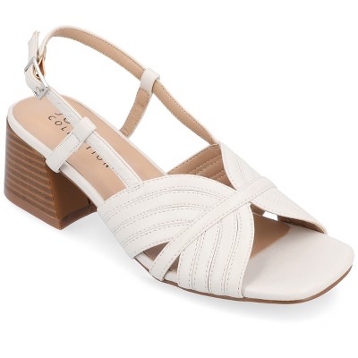 Journee Collection Womens Kirsi Sling Back Stacked Heel Open Toe Sandals