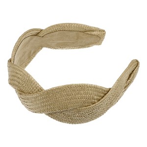 Unique Bargains Women's Fashion Straw Wide-side Headband 6.30"x2.17" 1 Pc - 1 of 4