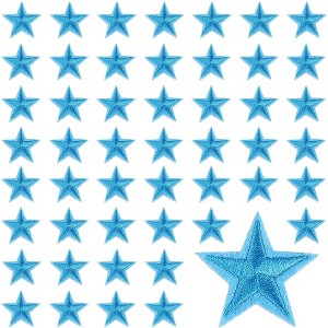 Bright Creations 50-Pack Small Blue Star Embroidery Iron On Patches, Sewing Appliques (1.4 x 1.4 in) - 1 of 4