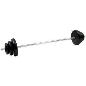 40 lb Aerobic Weight Set with Vinyl Covered Plates and Bar for Full Body Workout - 1 of 1