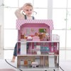 Angel Sar 3 Story Dollhouse Playset with Furniture, Multi-Room Doll Cottage for Girls Aged 3+, Wooden Doll House for Role Playing Games - 4 of 4