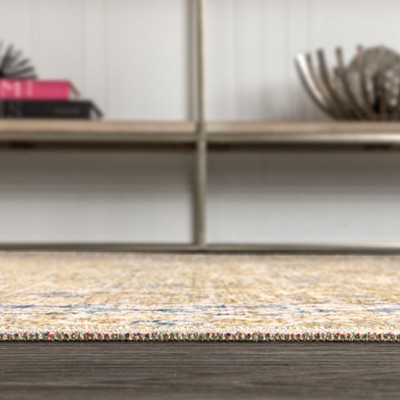 Stirling Blue and Gold 4' x 6' Synthetic Area Rug